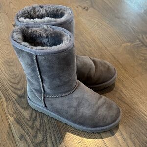 UGG Charcoal Suede Boots with Plush Lining
